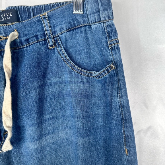 Curve Appeal Cargo Wide Leg Blue Jeans Relaxed Size 12/31 - Picture 7 of 13